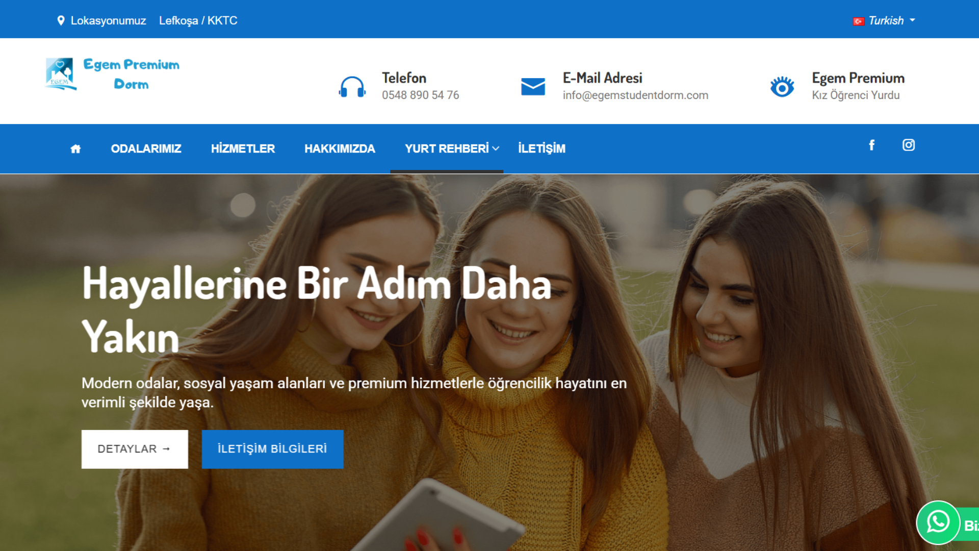 Egem Premium Öğrenci Yurdu Web Platformu